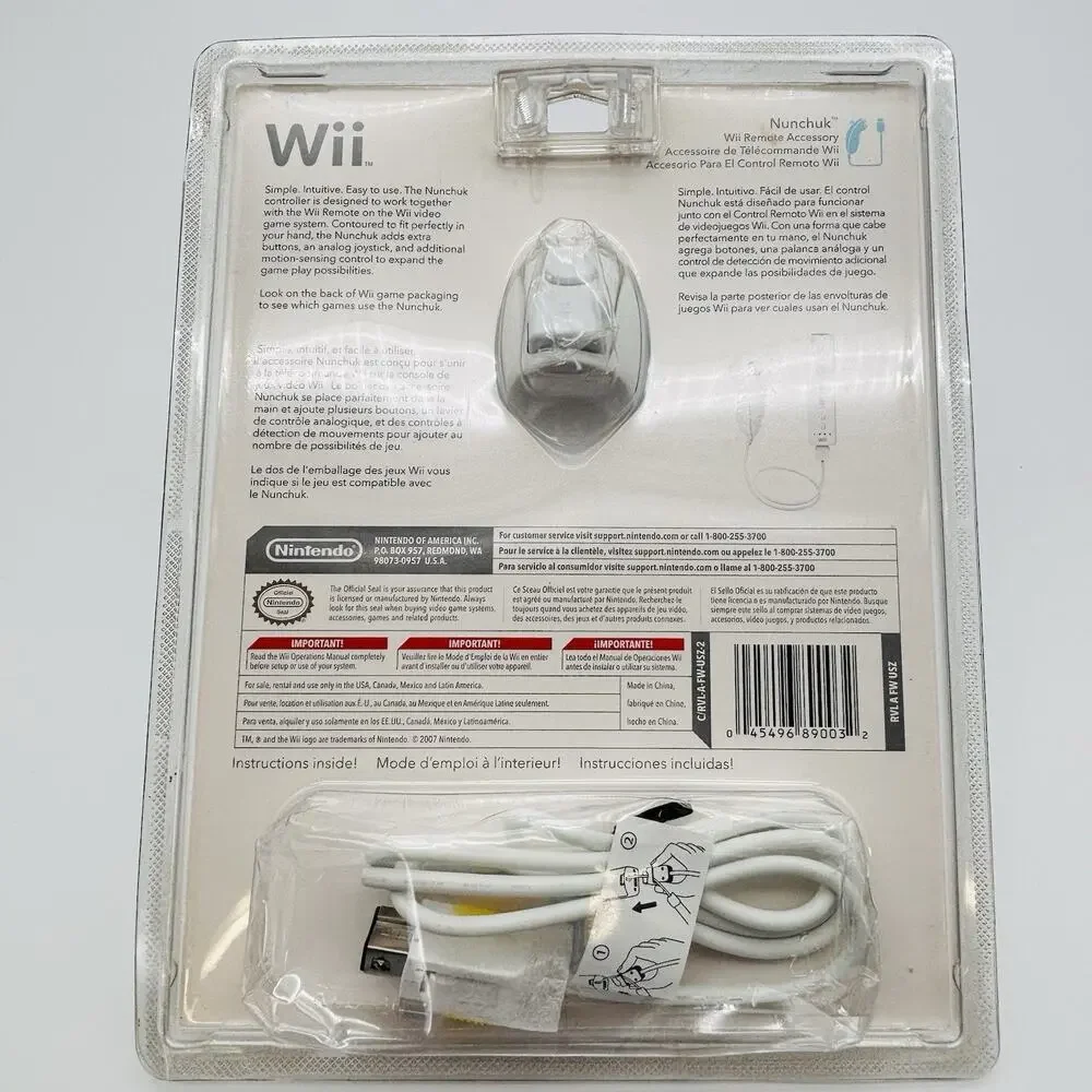 Official Nintendo Wii OEM Nunchuck Controller, NEW Factory Sealed